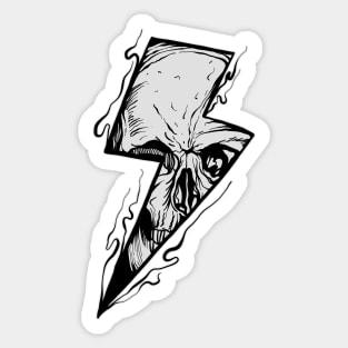 Lightning Skull Sticker